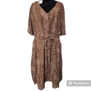 A New Day Belted Animal Print Short Sleeve Dress